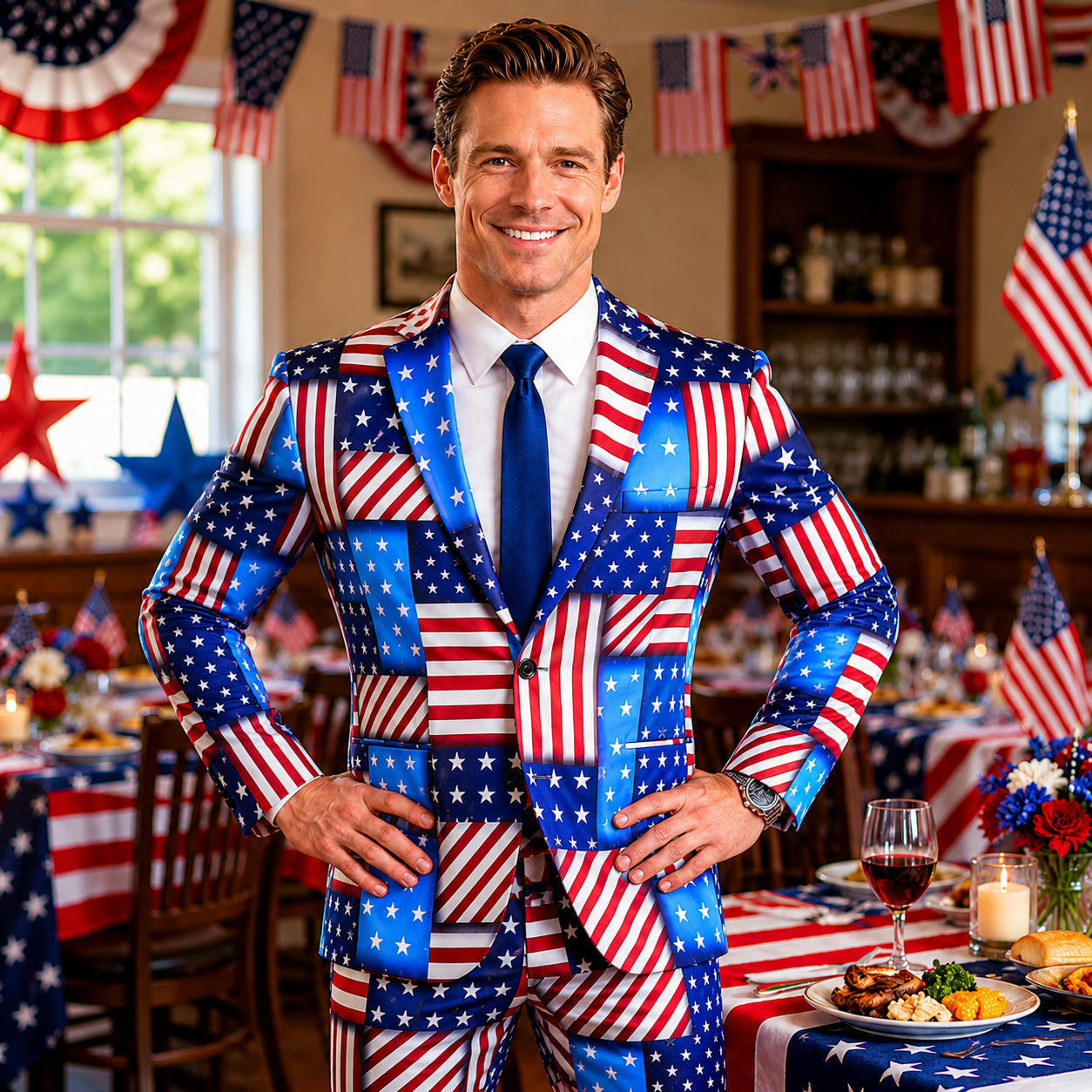 patriotic formal dress Artistic Men's Printed Suits - Slim Fit Luxury Blazers This tutu is designed Color:Summer Gallery 1 — Fancy schwarzes kleid kurz