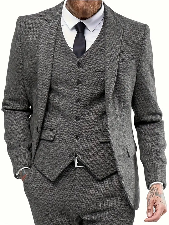 Herringbone Three-Piece Suits: Timeless British Elegance Meets Modern Sophistication