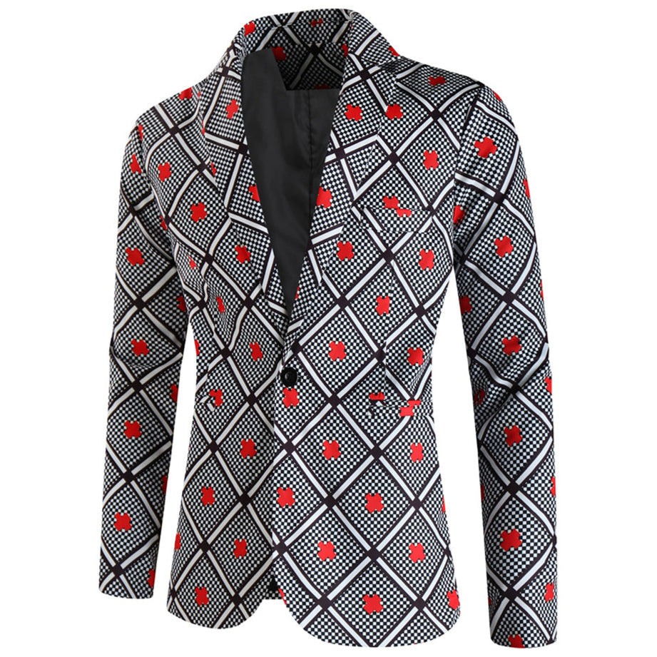 Men’s Elegant Pattern Blazer #X329 - Blazers | Multicolour / M