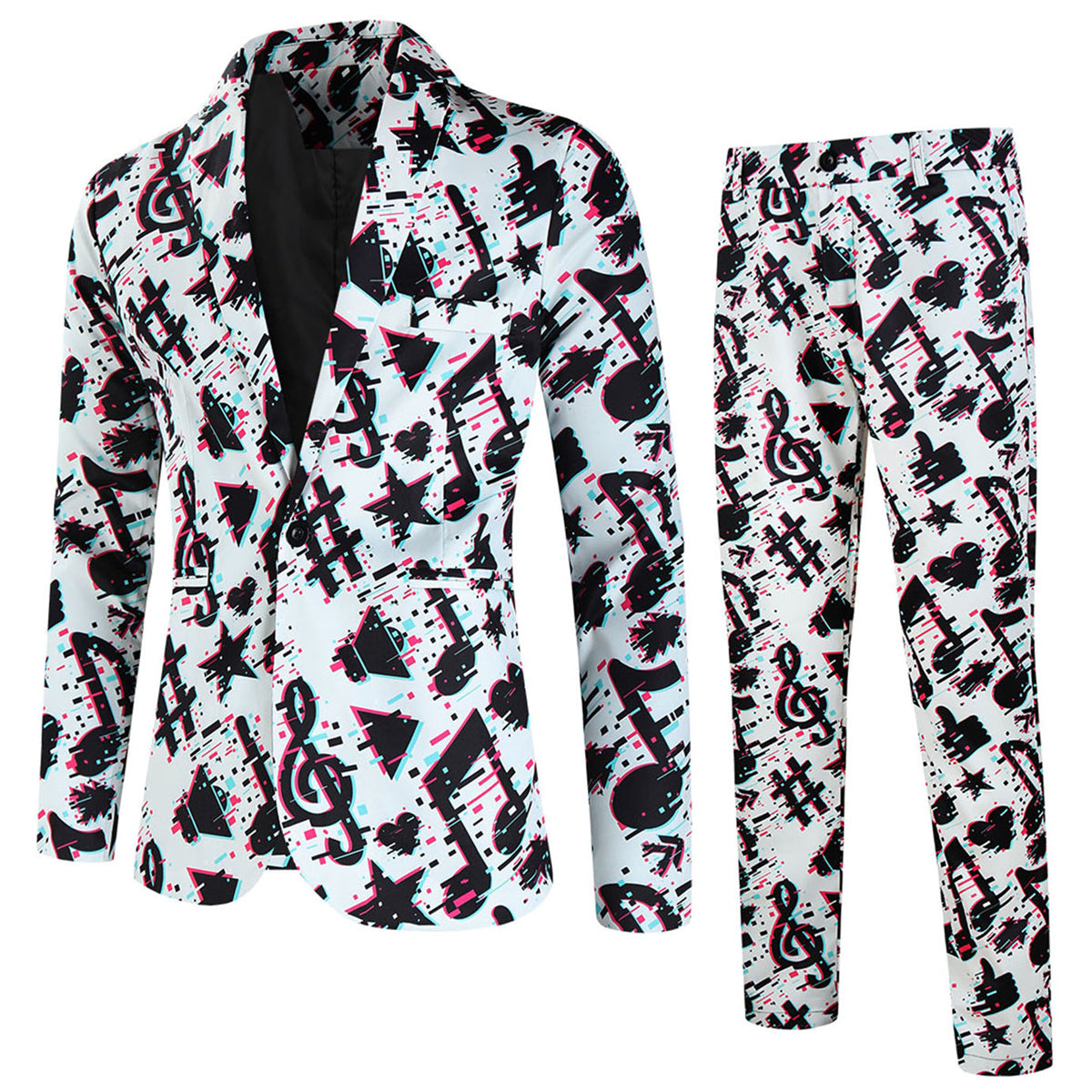 Men's Print Suit #2TZ316 - | Multicolour / M
