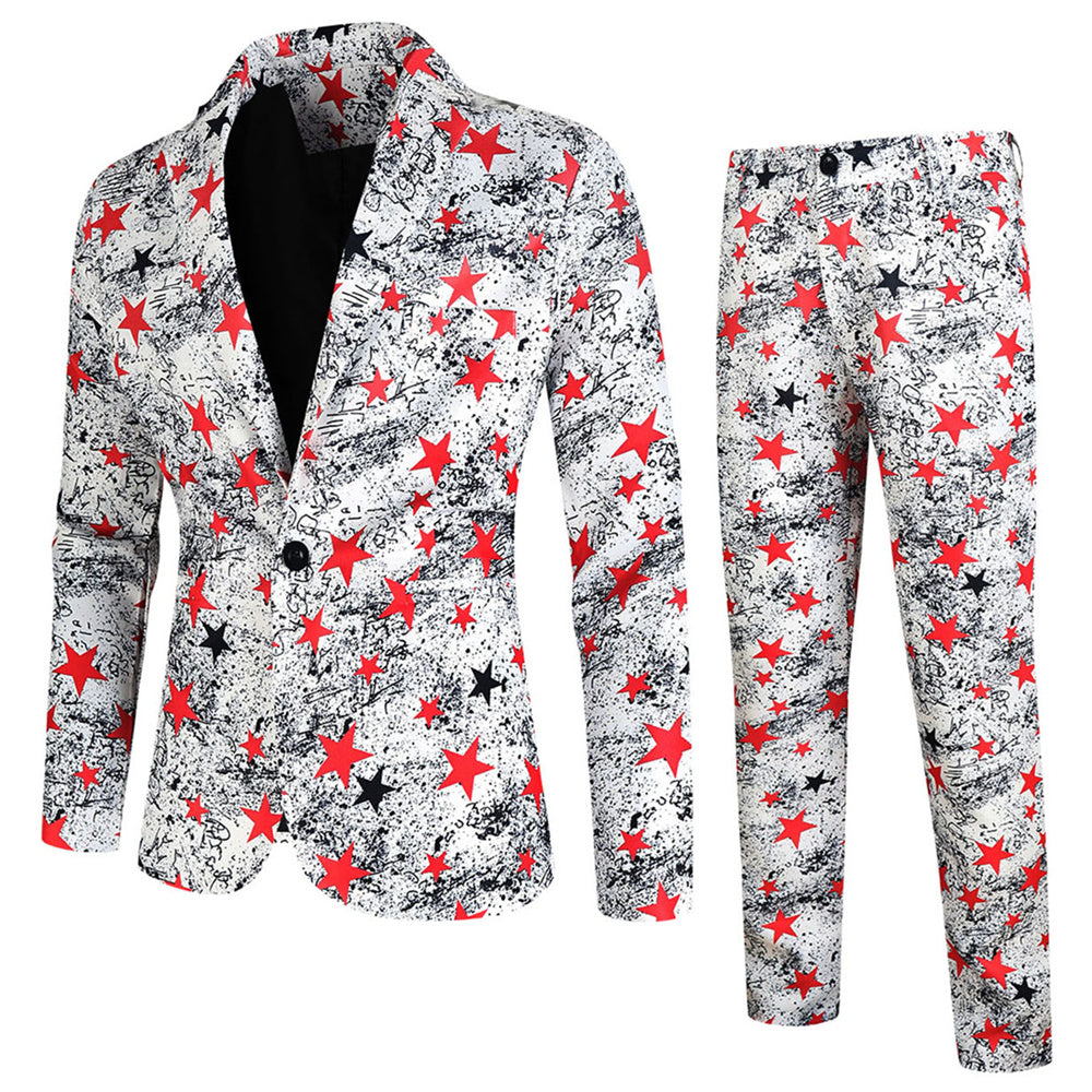 Men's Star Trendy Suit #2TZ157 - Suits | Multicolour / M
