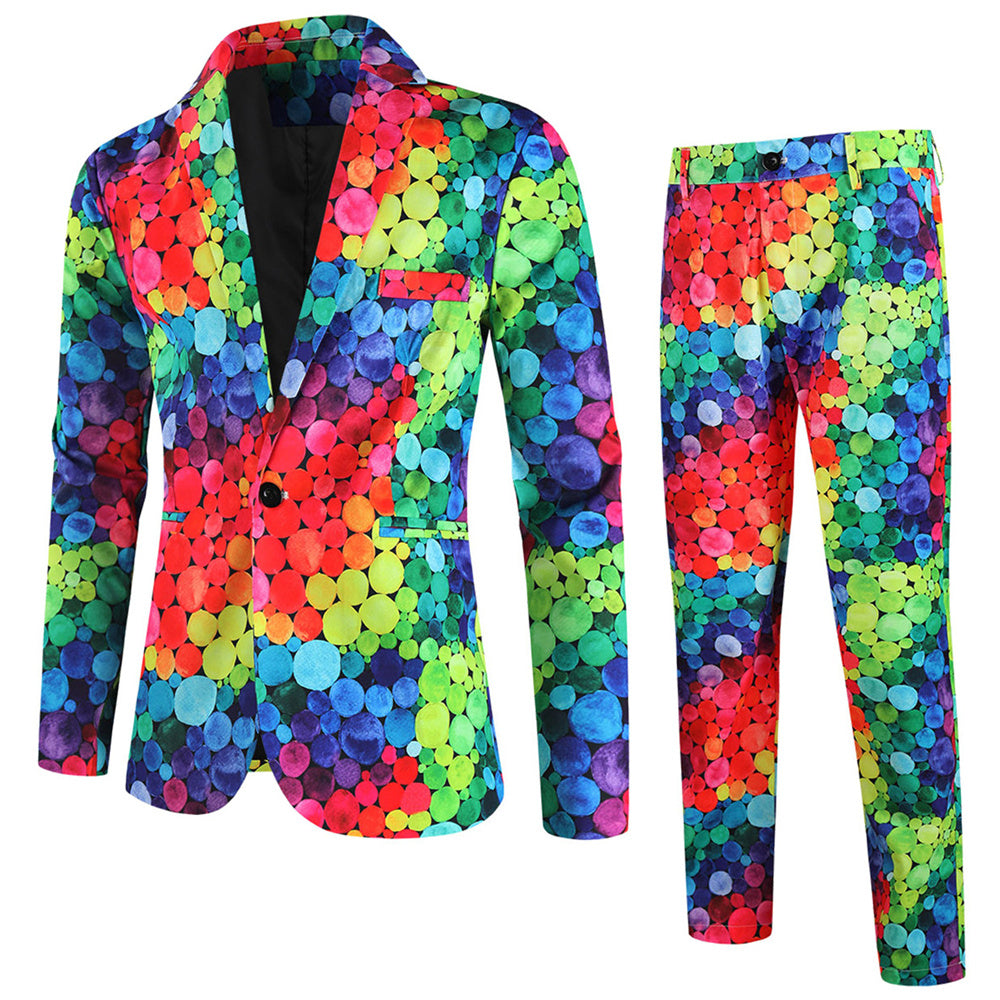 Men's Multi-Color Printed Suit #2TZ234 - Suits | Multicolour / M
