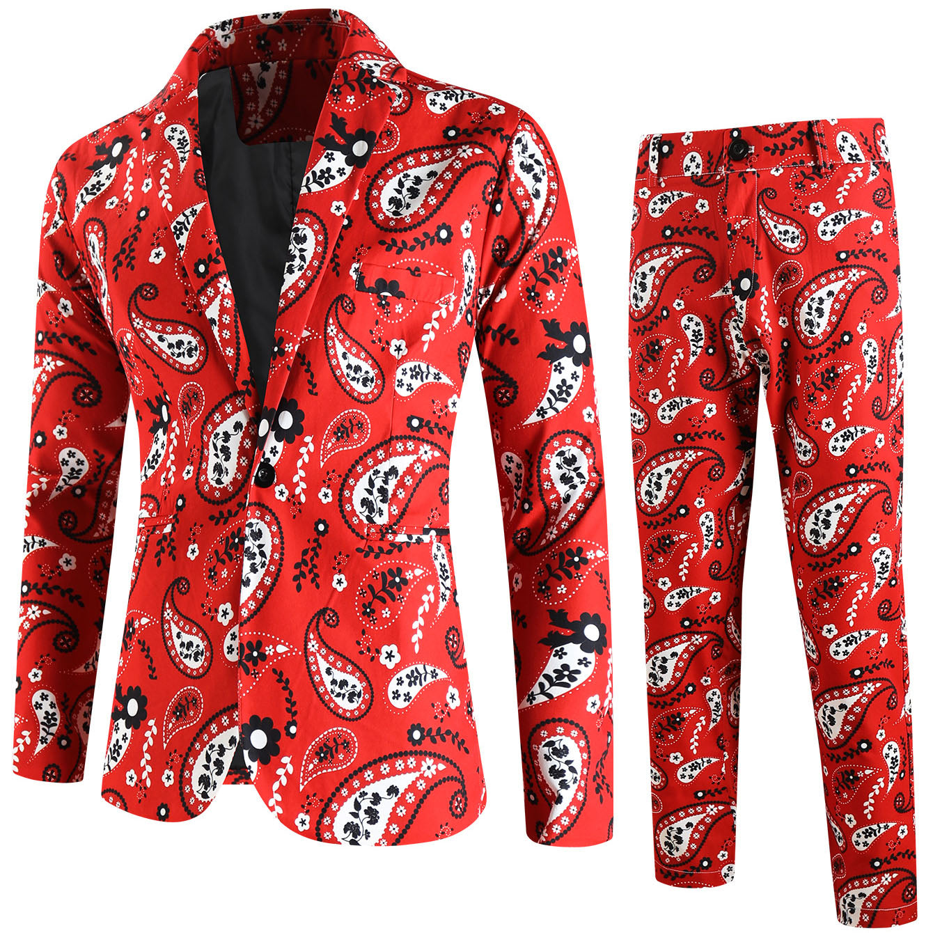 Men's Print Suit #2TZ2523 - Suits | Multicolour / M