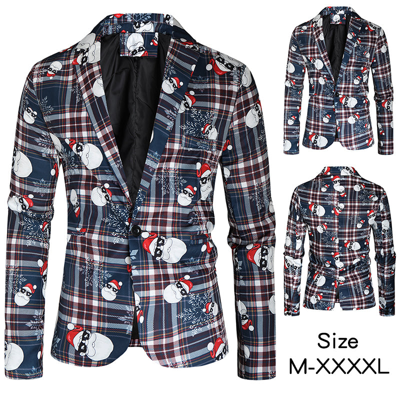 Men's Christmas Plaid Print Blazer #X34 - Blazers | Multicolour / M