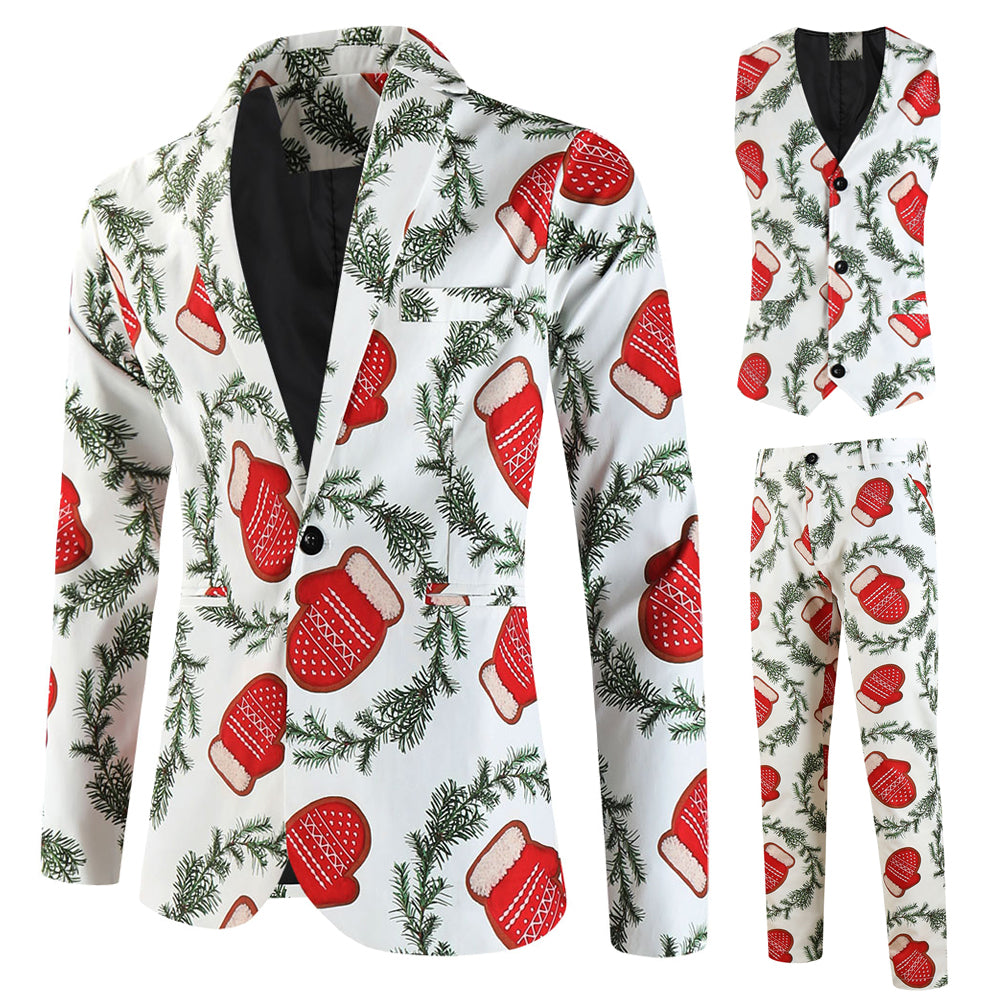 Men's Christmas Three Piece Suit #3TZMK651 - Suits | Multicolour / M