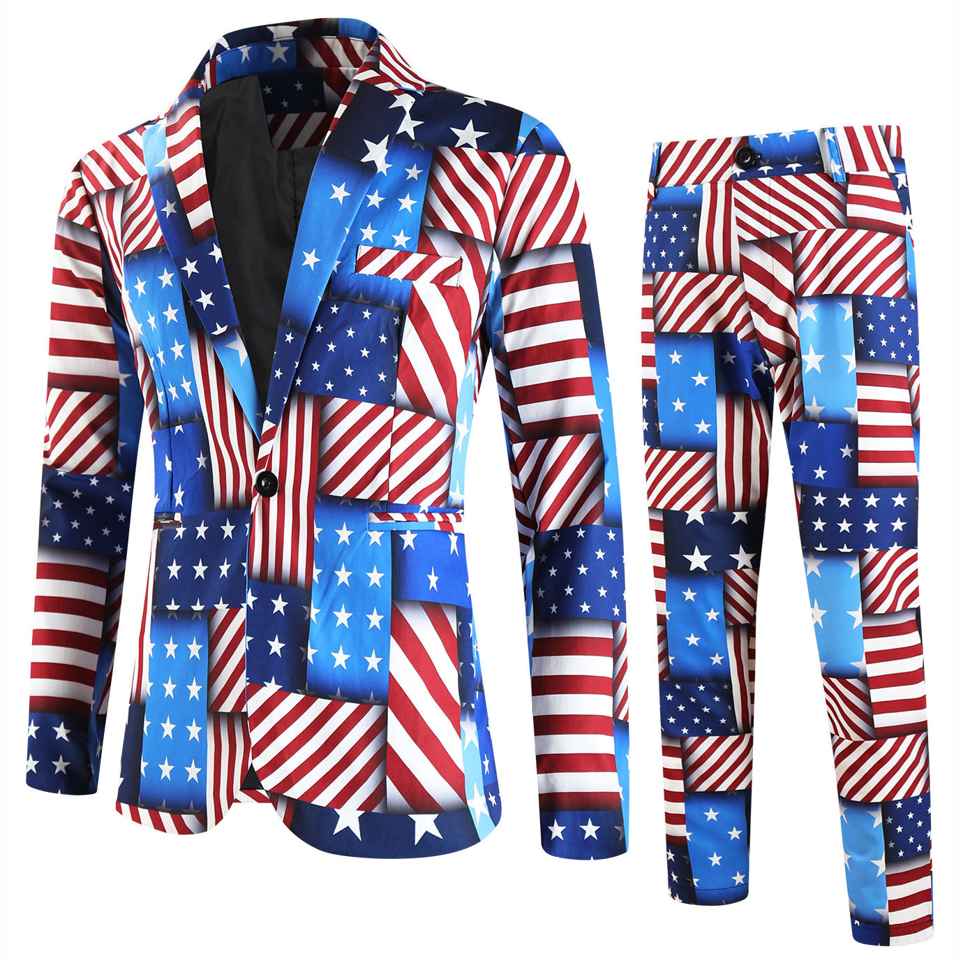 Men's Print Suit #2TZ2524 - | Multicolour / M