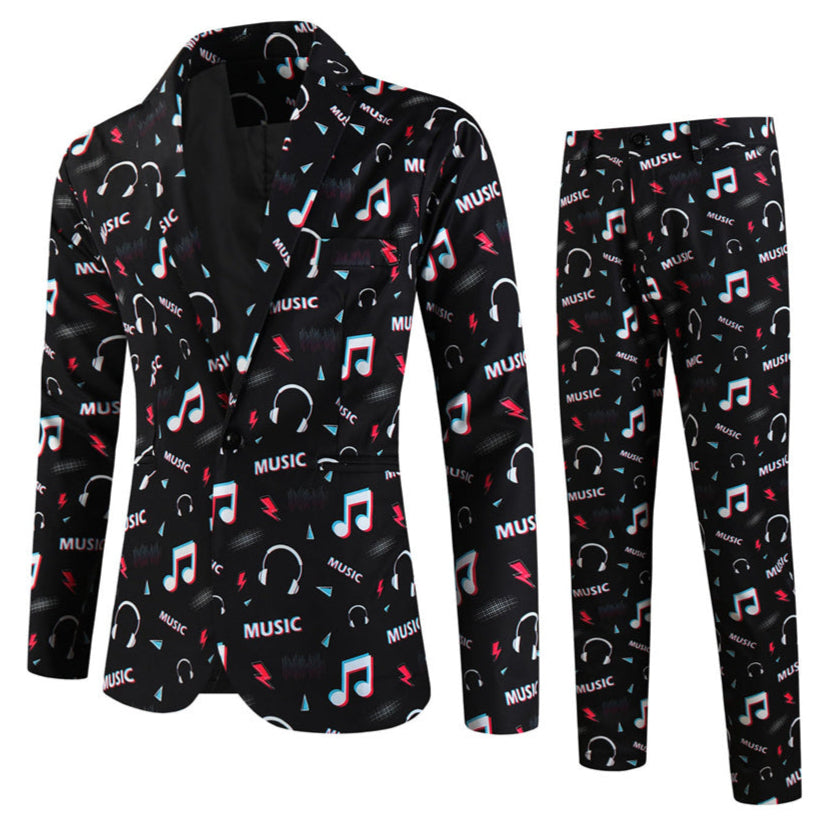 Men’s Melody Print Suit #2TZ-XX1133 - Suits | Multicolour / M