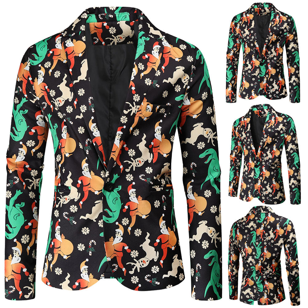 Men's Colorful Printed Blazer #X49 - Blazers | Multicolour / M