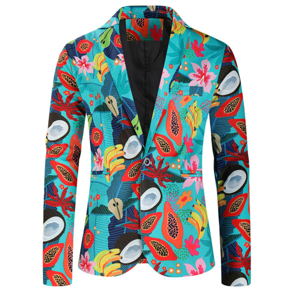 Men's Vibrant Printed Blazer #X325 - Blazers | Multicolour / M