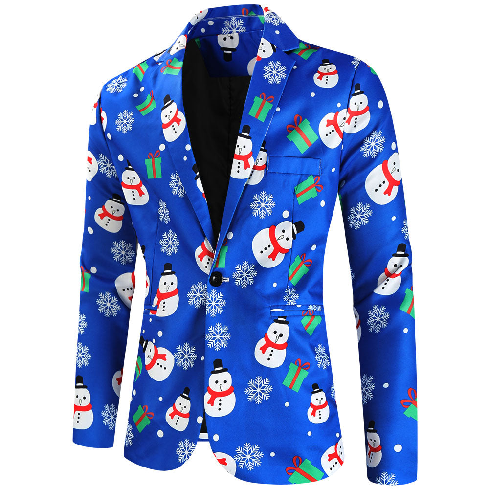 Men's Christmas Print Blazer #X625 - Blazers | Multicolour / M