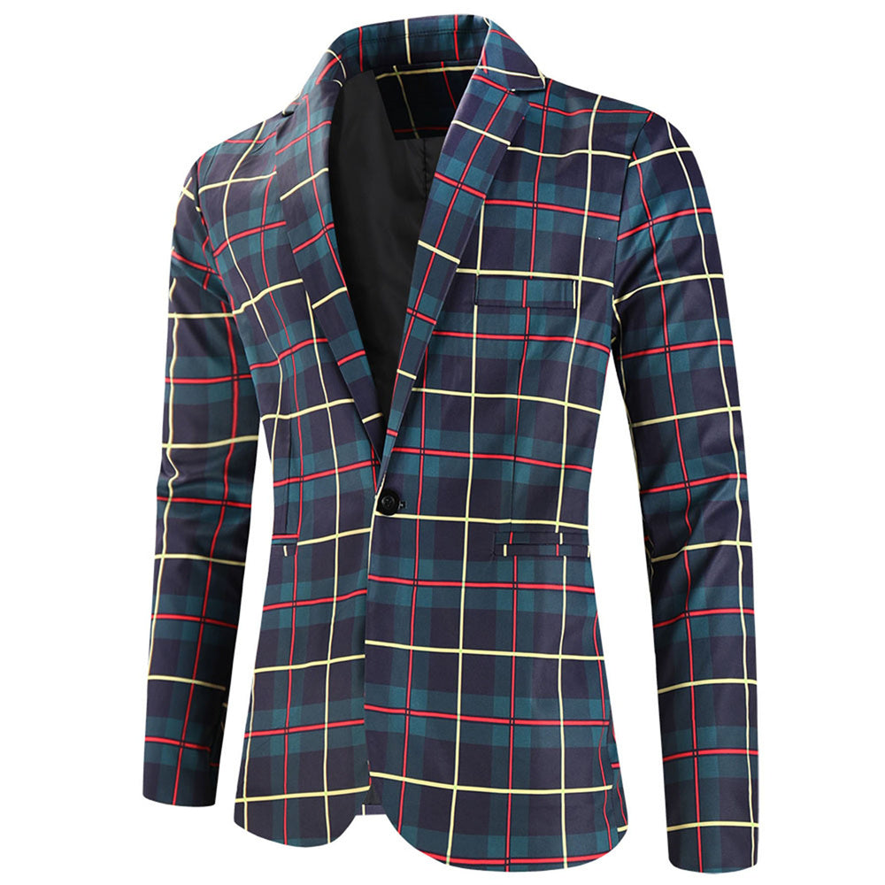 Men's Classic Check Blazer #X6205 - Blazers | Multicolour / M