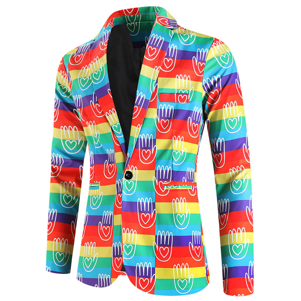 Men's Colorful Printed Blazer #X1901 - Blazers | Multicolour / M