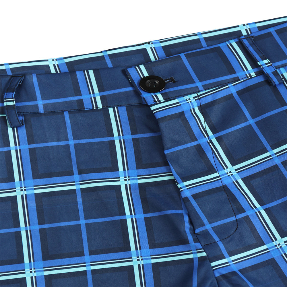 Men's Classic Plaid Pants #XK6025 - Pants | Royal Blue / S