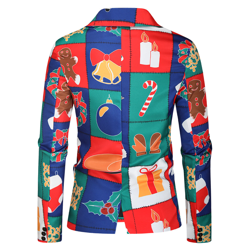 Men's Colorful Christmas Blazer #X33 - Blazers | Multicolour / M