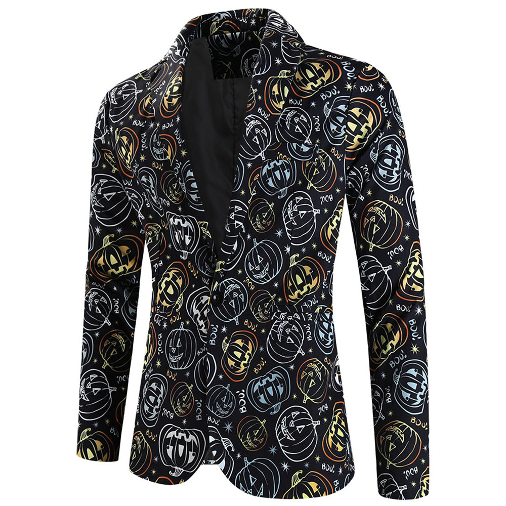 Men's Colorful Pumpkin Blazer #X122 - Blazers | Multicolour / M