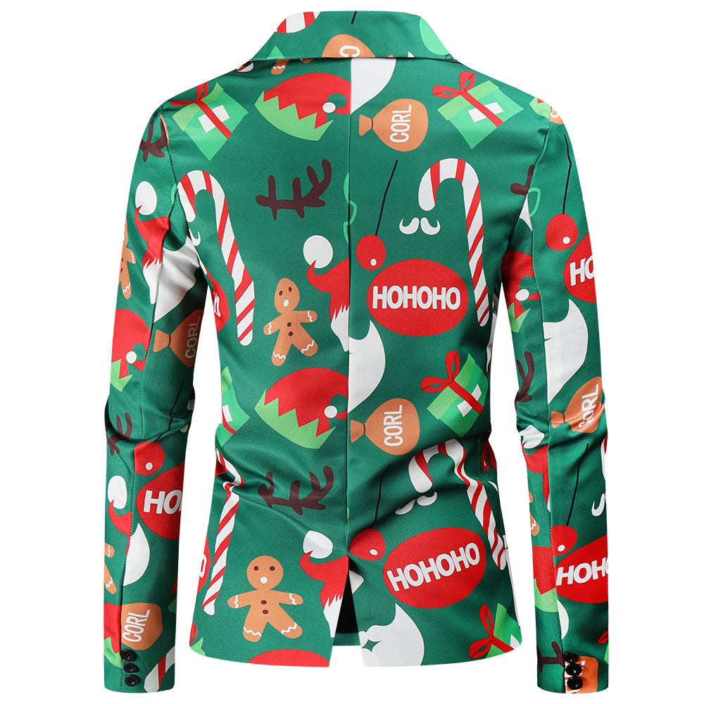 Men's Colorful Christmas Print Blazer #X50 - Blazers | Multicolour / M