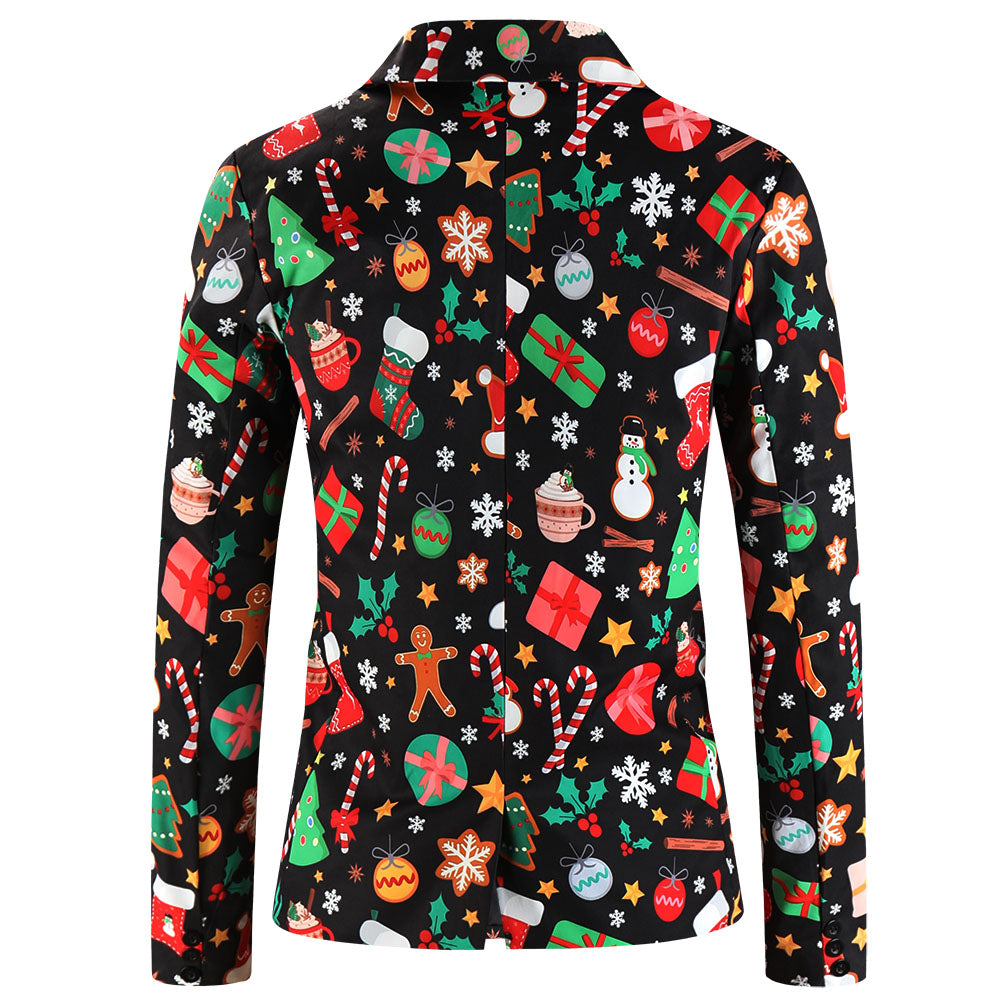 Men's Christmas Print Blazer #X655 - Blazers | Multicolour / M