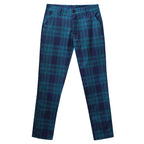 Men's Elegant Checked Pants #XK6030 - Pants | Olive Green / S
