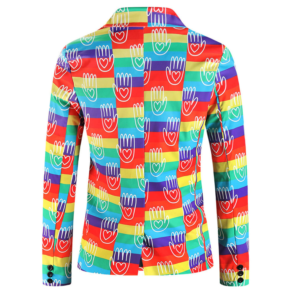 Men's Colorful Printed Blazer #X1901 - Blazers | Multicolour / M
