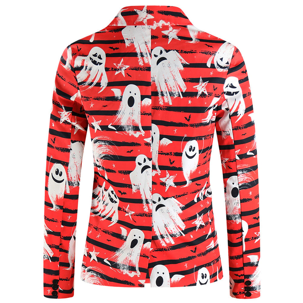 Men's Halloween Print Blazer #X124 - Blazers | Multicolour / M