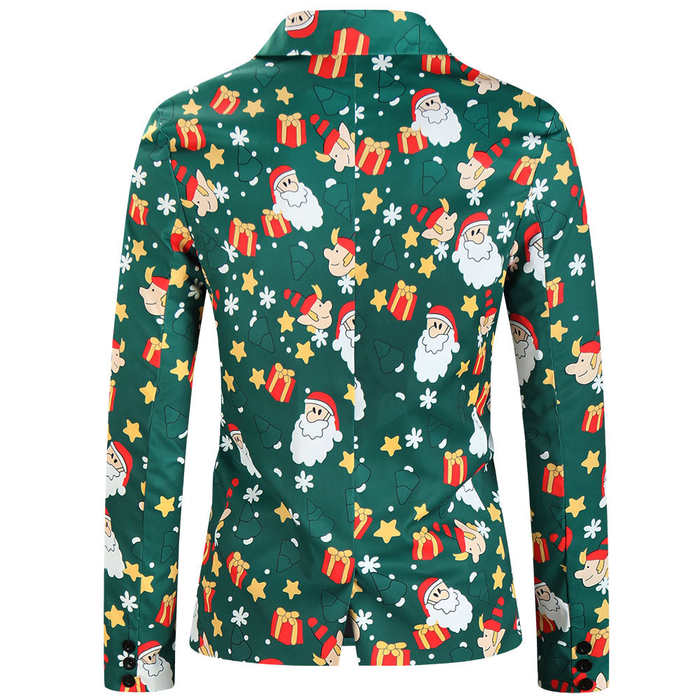 Men's Christmas Printed Blazer #X637 - Blazers | Multicolour / M