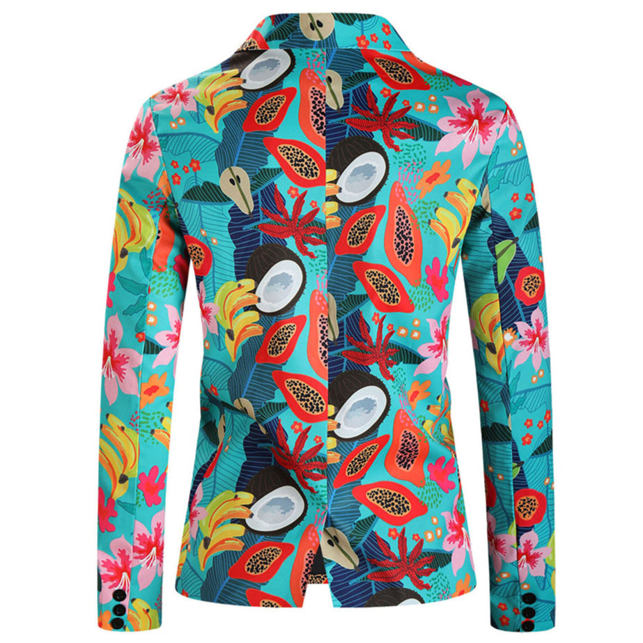 Men's Vibrant Printed Blazer #X325 - Blazers | Multicolour / M