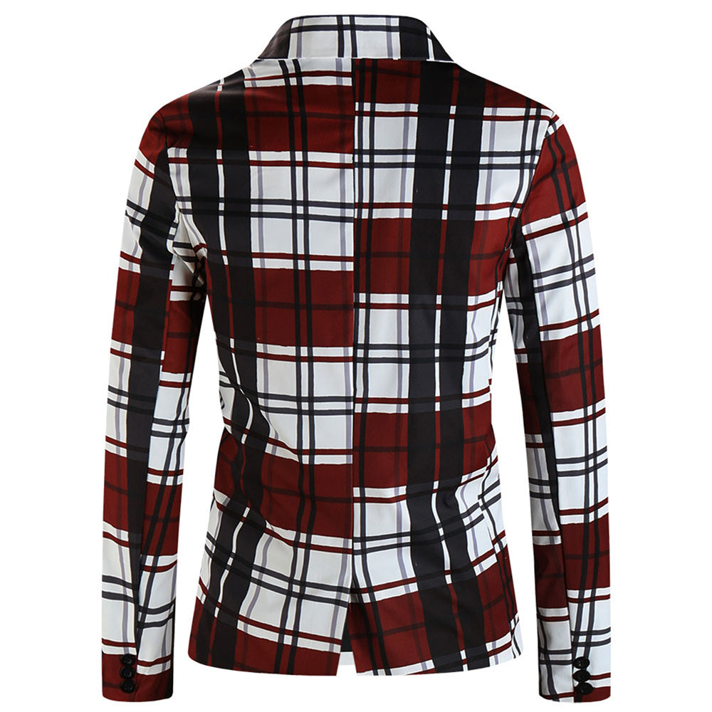 Men's Fashion Plaid Blazer #X6108 - Blazers | Multicolour / M