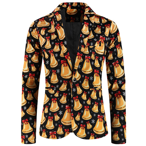 Men's Christmas Bell Blazer #X650 - Blazers | Multicolour / M
