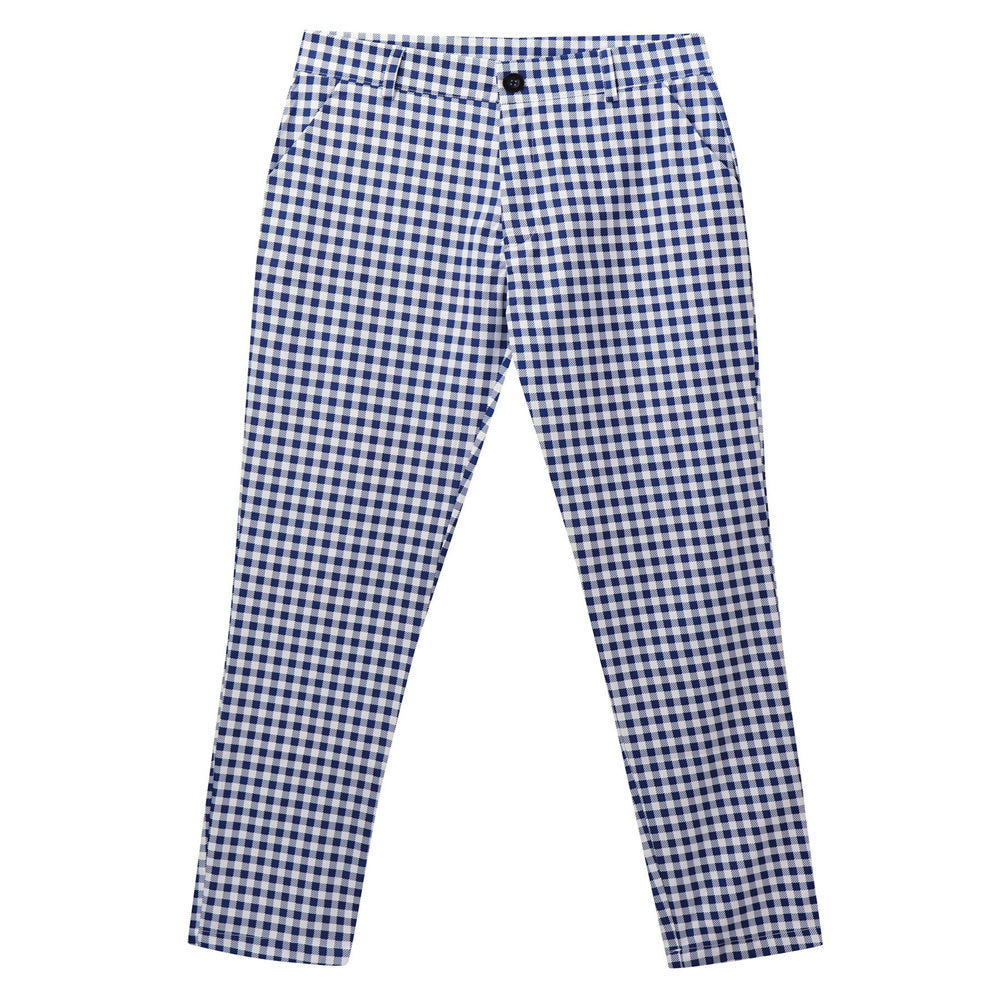Men's Classic Plaid Pants #XK6032 - Pants | Sky Blue / S