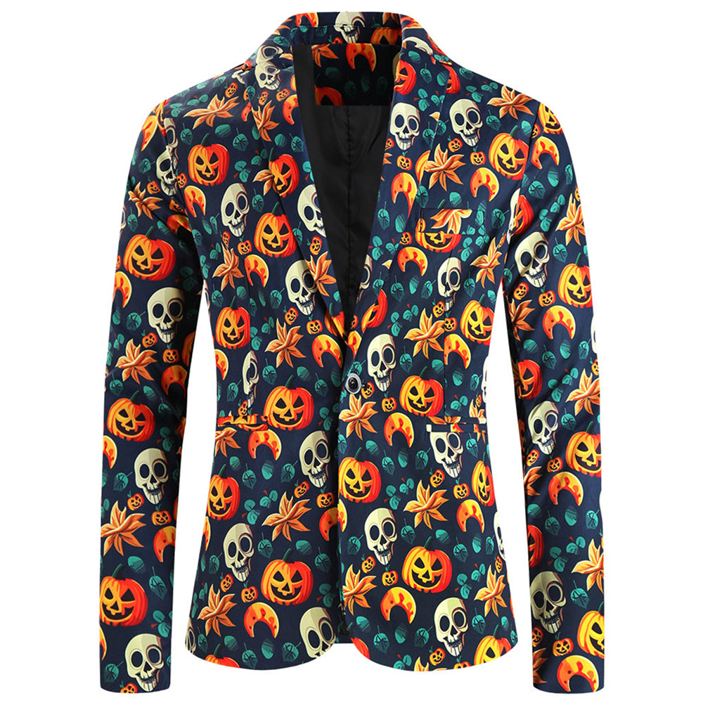 Men's Halloween Pumpkin Blazer #X125 - Blazers | Multicolour / M