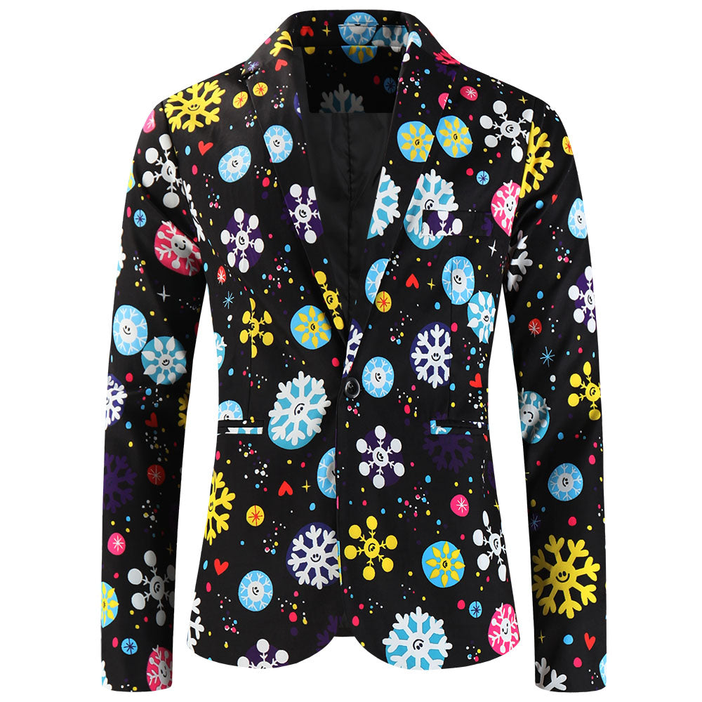 Men's Colorful Printed Blazer #X653 - Blazers | Multicolour / M
