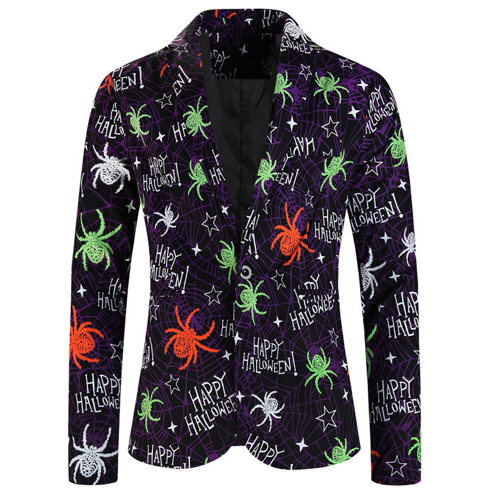 Men's Spider Print Blazer #X123 - Blazers | Multicolour / M
