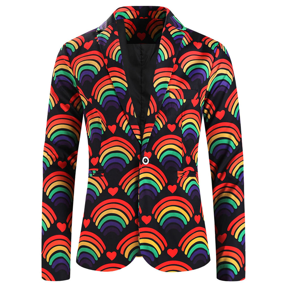 Men's Multicolor Printed Blazer #X1902 - Blazers | Multicolour / M