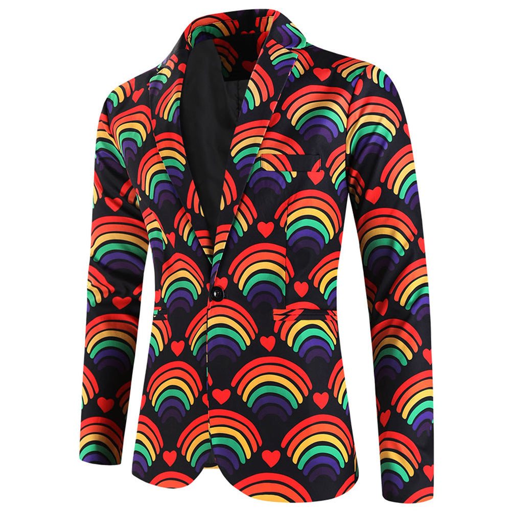 Men's Multicolor Printed Blazer #X1902 - Blazers | Multicolour / M
