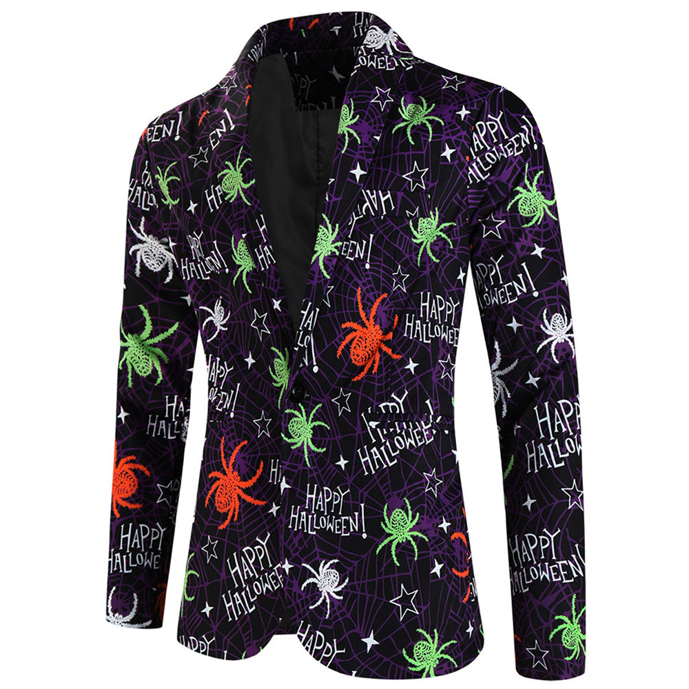 Men's Spider Print Blazer #X123 - Blazers | Multicolour / M
