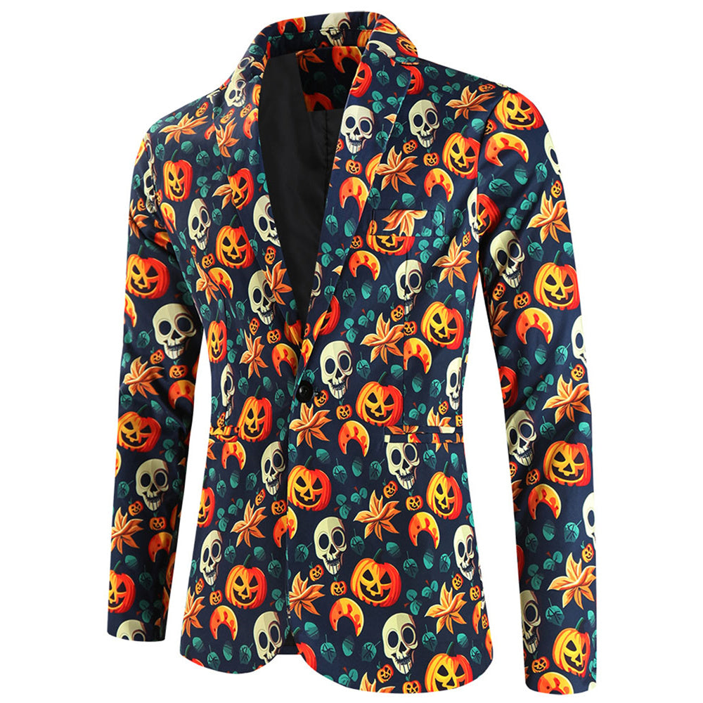 Men's Halloween Pumpkin Blazer #X125 - Blazers | Multicolour / M