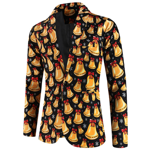 Men's Christmas Bell Blazer #X650 - Blazers | Multicolour / M