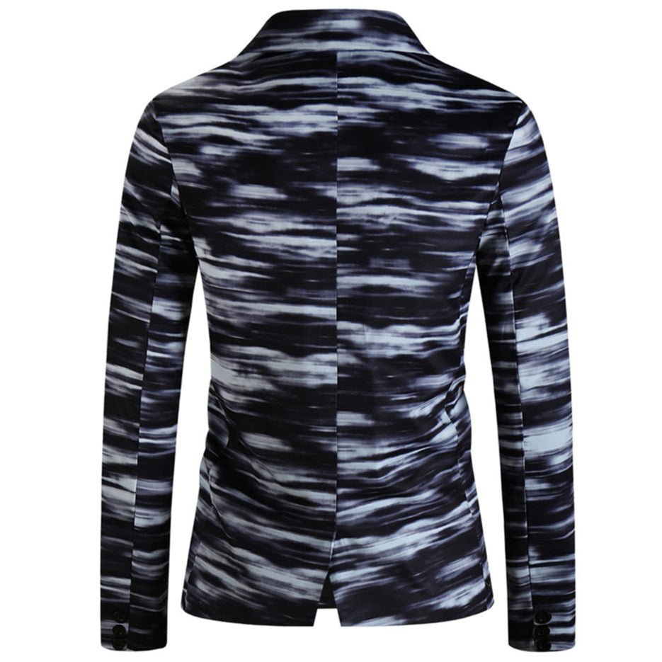 Men's Trendy Print Blazer #X332 - Blazers | Black / M