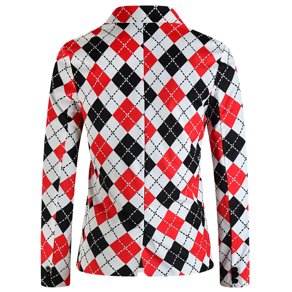 Men's Diamond Pattern Blazer #X6109 - Blazers | Multicolour / M