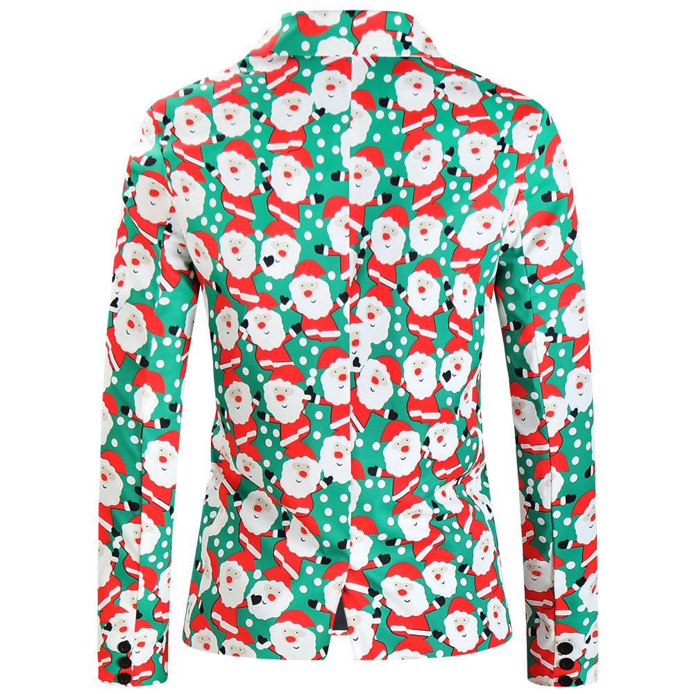 Men's Christmas Print Blazer #X632 - Blazers | Multicolour / M