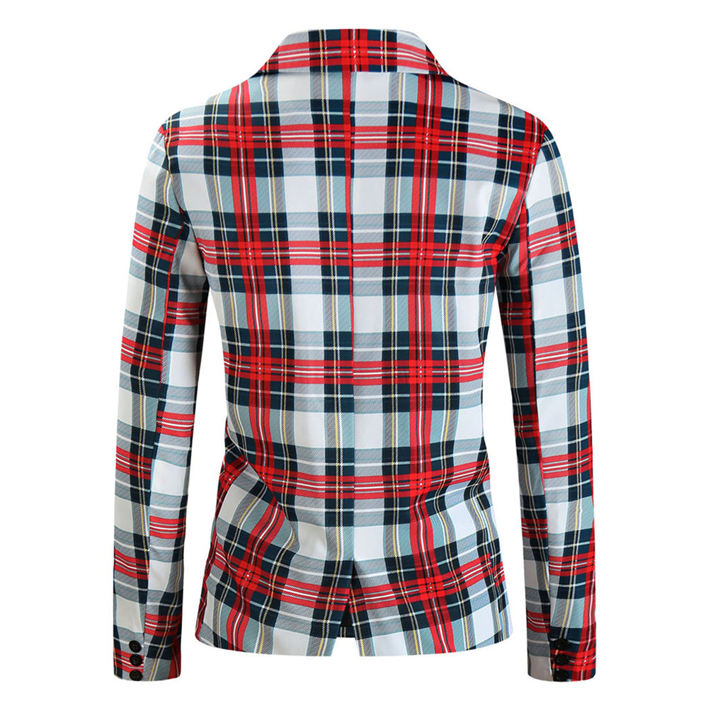 Men’s Checkered Blazer #X6009 - Blazers | Red Plaid / M
