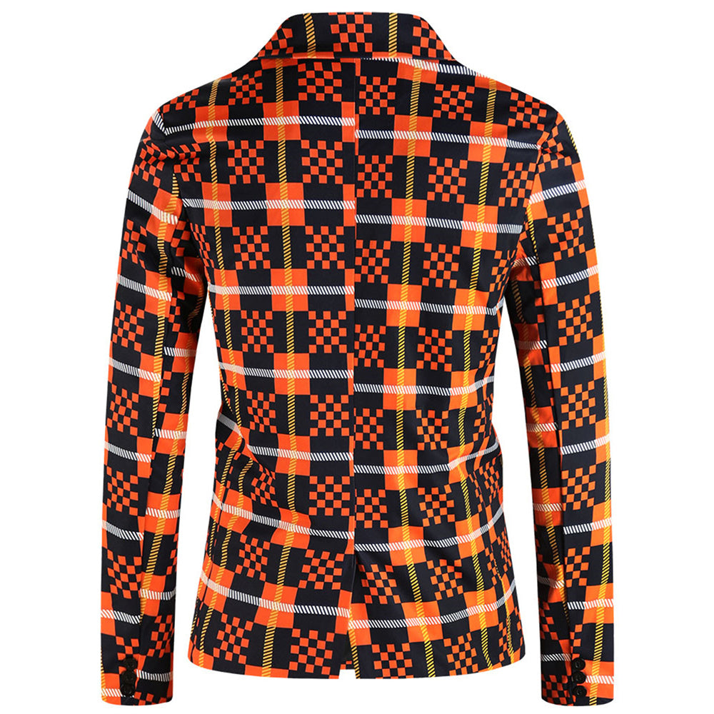 Men's Vivid Plaid Print Blazer #X6101 - Blazers | Multicolour / M