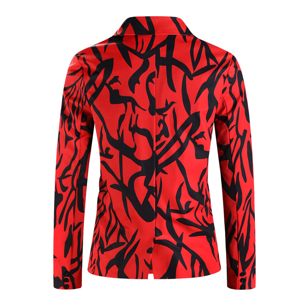 Men’s Stylish Print Blazer #X1214 - Blazers | Red / M