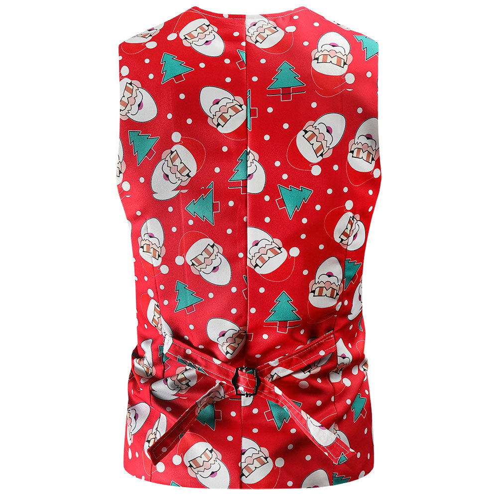 Men's Christmas Print Vest #MJ54 - Vests | Multicolour / M