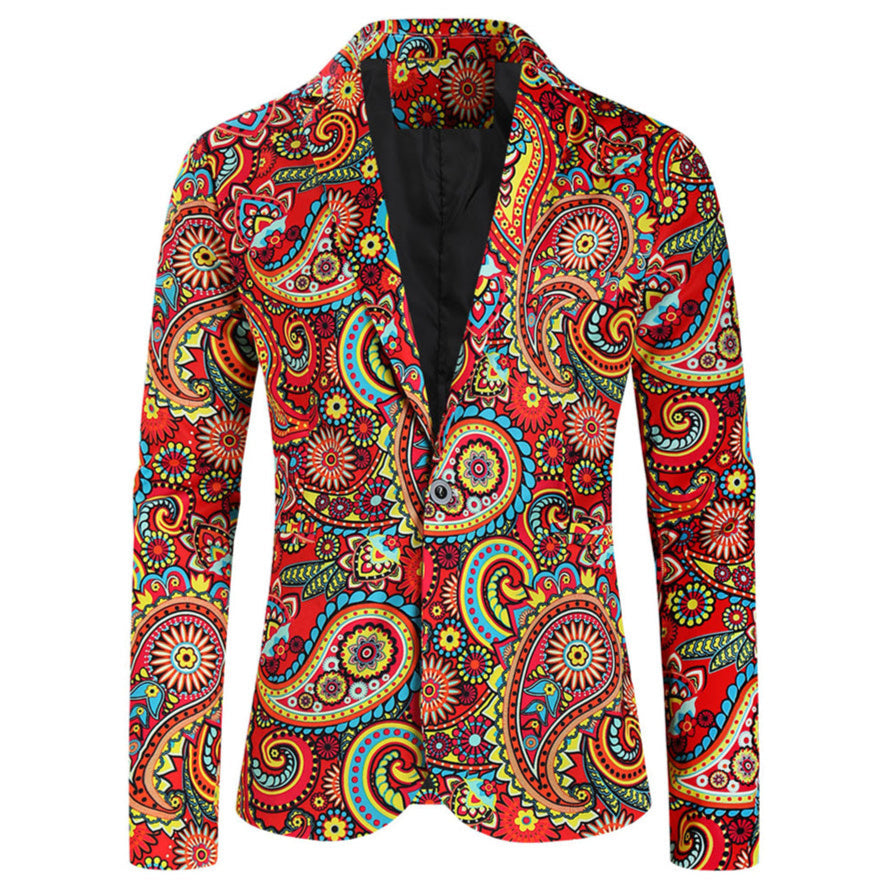 Men's Colorful Paisley Blazer #X320 - Blazers | Multicolour / M
