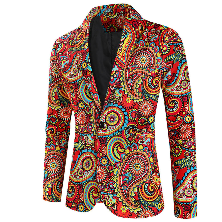 Men's Colorful Paisley Blazer #X320 - Blazers | Multicolour / M