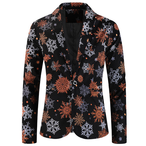 Men's Christmas Print Blazer #X659 - Blazers | Multicolour / M