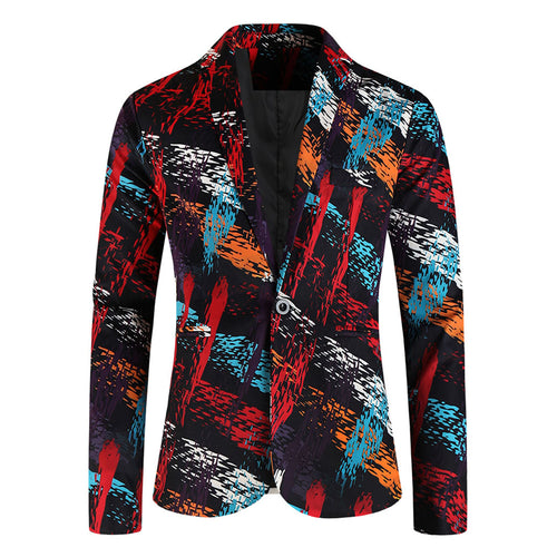 Men's Bold Print Blazer #X1209 - Blazers | Multicolour / M