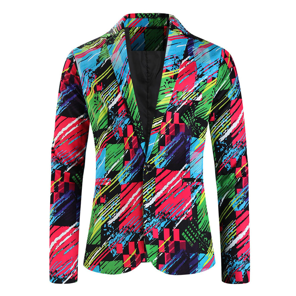 Men's Colorful Gradient Blazer #X1215 - Blazers | Multicolour / M
