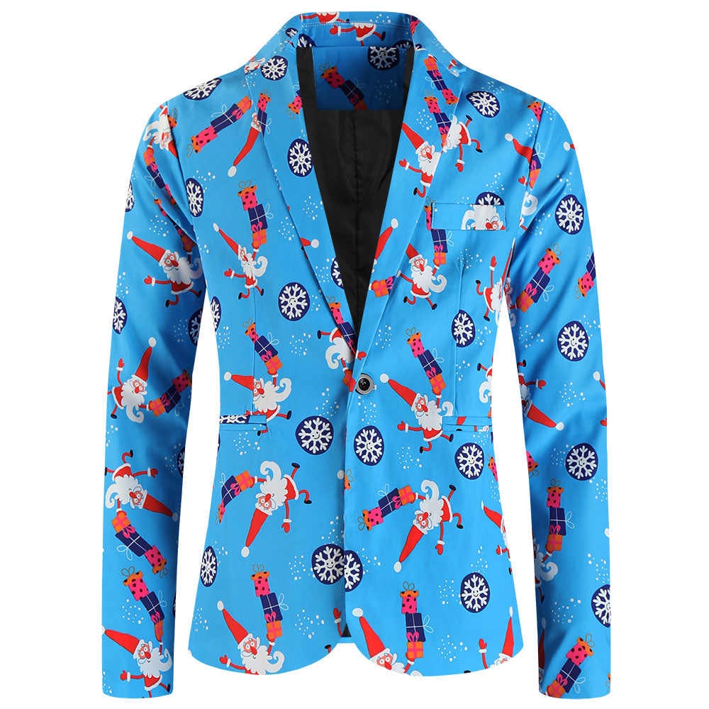 Men's Fresh Printed Blazer #X652 - Blazers | Blue / M